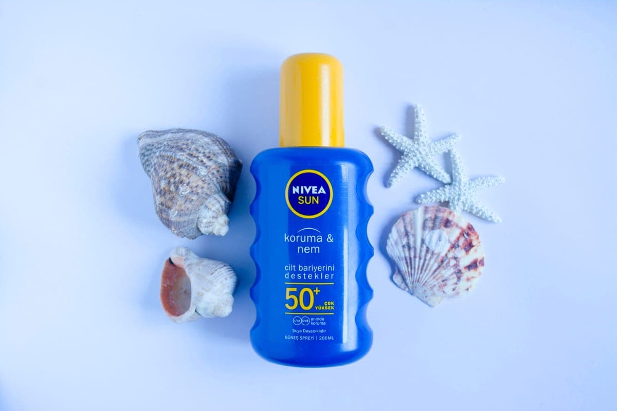 Tube of mineral sunscreen on a white surface
